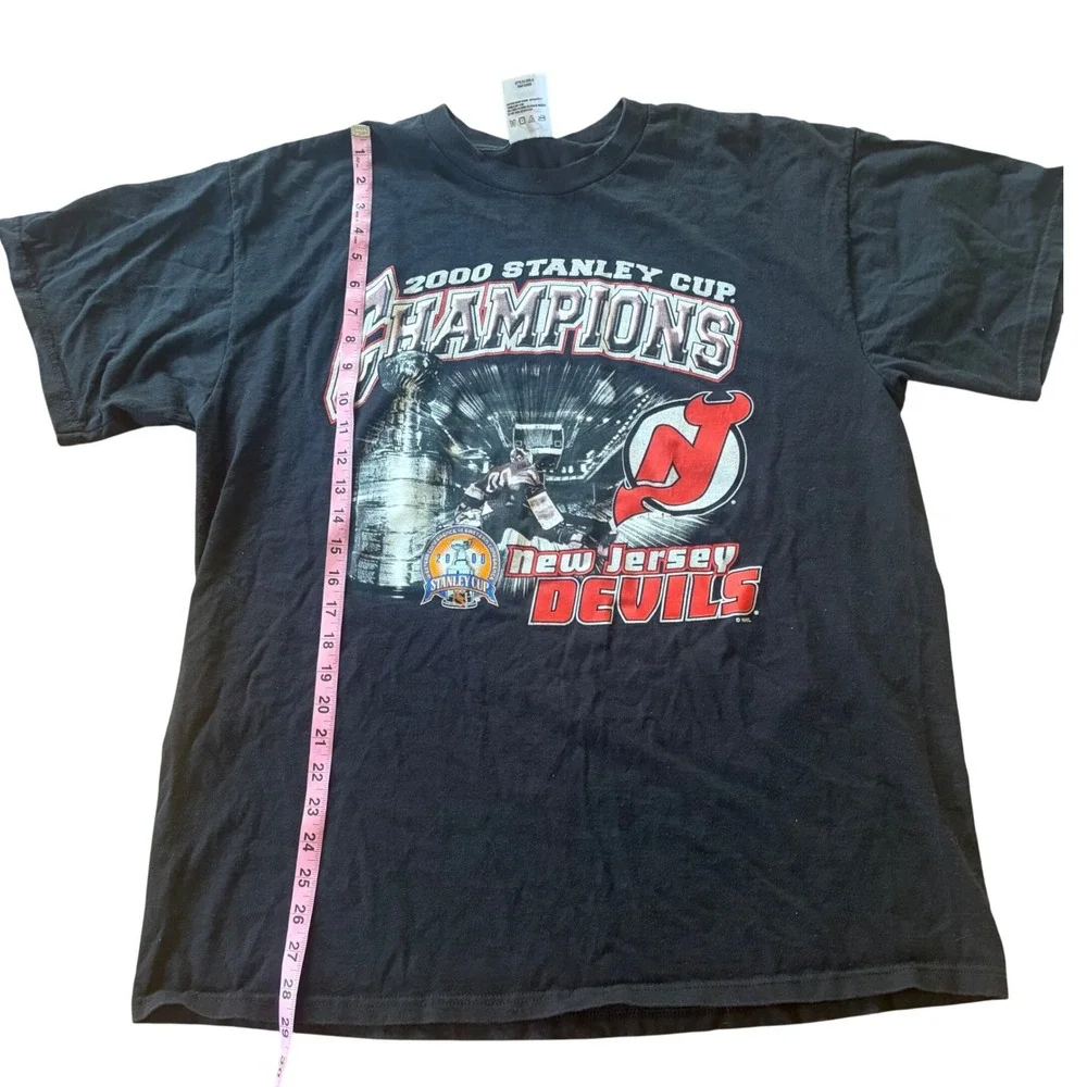 Vintage 2000 New Jersey Devils Stanley Cup Champions T-Shirt NHL Hockey Black XL